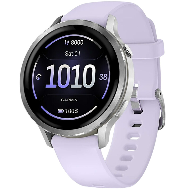Смарт-годинник Garmin Venu 4 41mm Silver with Periwinkle Silicone (010-03013-41)
