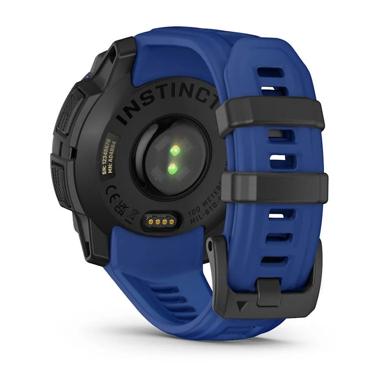 Смарт-часы Garmin Instinct 3 45mm AMOLED Black with Bolt Blue/Black Silicone (010-02936-43)