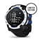 Фото - Смарт-часы Garmin Instinct 3 50mm Solar Whitestone with Black/Bolt Blue Silicone (010-02935-43) | click.ua