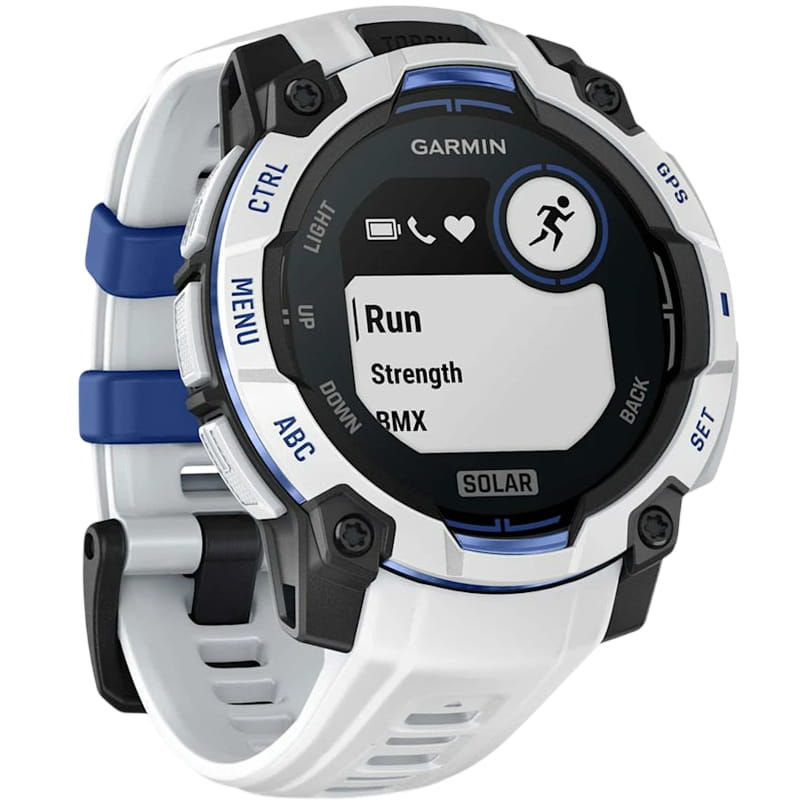 Смарт-часы Garmin Instinct 3 45mm Solar Whitestone with Whitestone/Bolt Blue Silicone (010-02934-43)