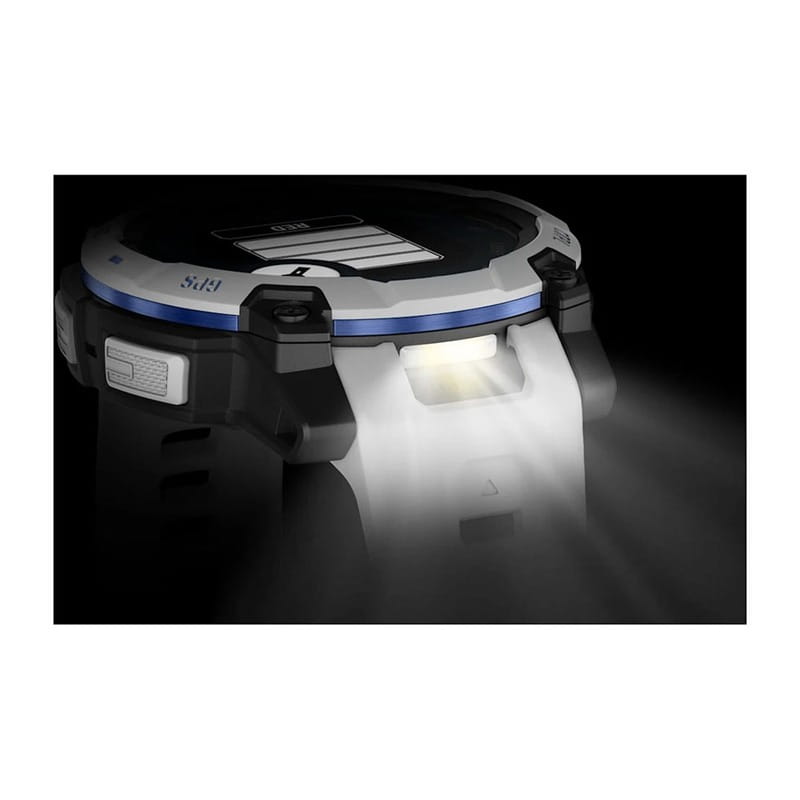 Смарт-часы Garmin Instinct 3 45mm Solar Whitestone with Whitestone/Bolt Blue Silicone (010-02934-43)