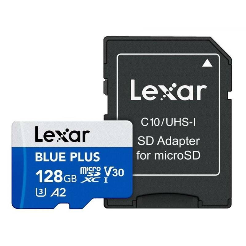 Карта памяти MicroSDXC 128GB UHS-I Lexar Blue Plus + SD-адаптер (LMSBLPL128G-BNANG)