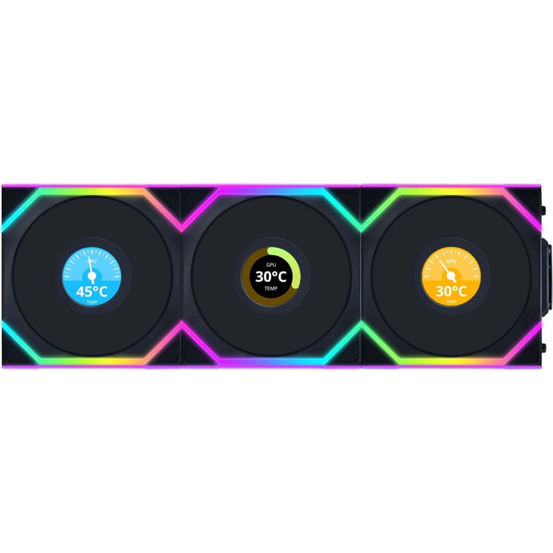 Вентилятор Lian Li Uni Fan SL Wireless LCD 120-3 Reverse Black (G99.12RSLLCD1W3B.00)
