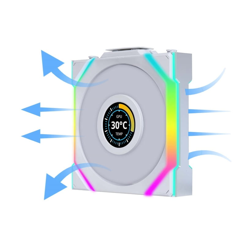 Вентилятор Lian Li Uni Fan SL Wireless LCD 120-3 Reverse White (G99.12RSLLCD1W3W.00)