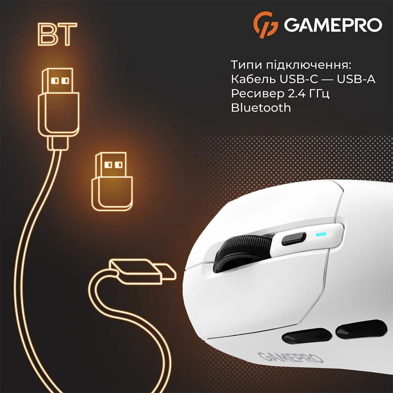 Мышь беспроводная GamePro Genesis Airmaster White (GM167W)