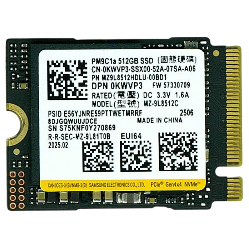 Накопичувач SSD 512GB Samsung M.2 2230 PCIe 4.0 x4 TLC (MZ-9L8512C)