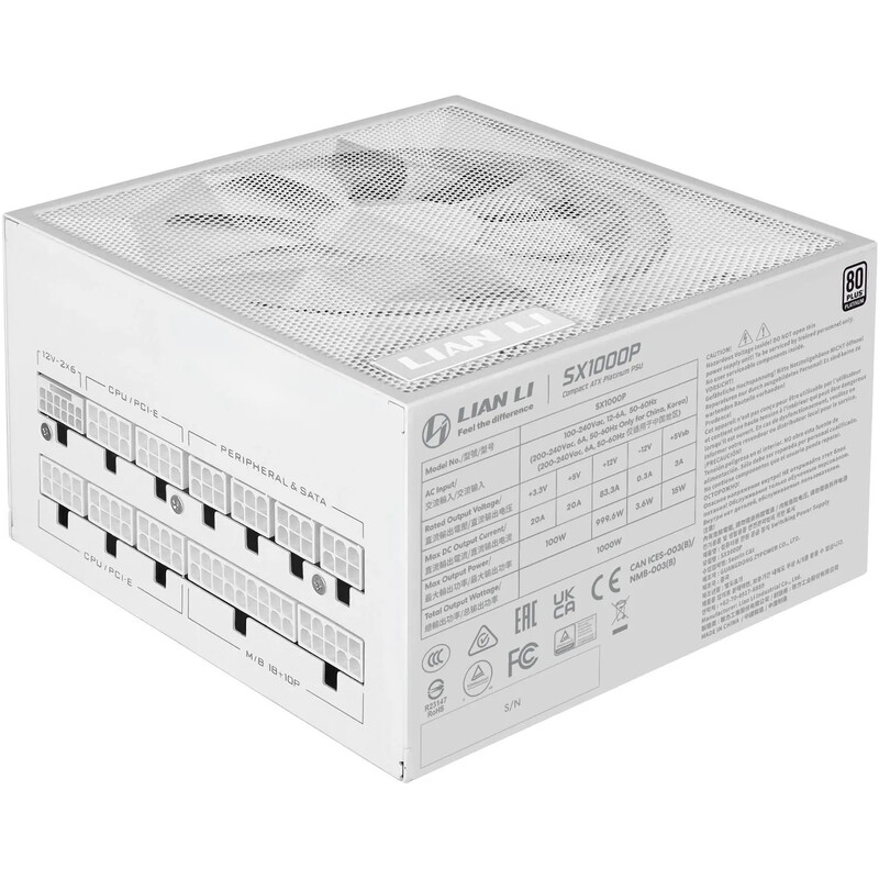 Блок живлення Lian Li SX1000P White, EU Cord (G9P.SX1000P.W000.EU)