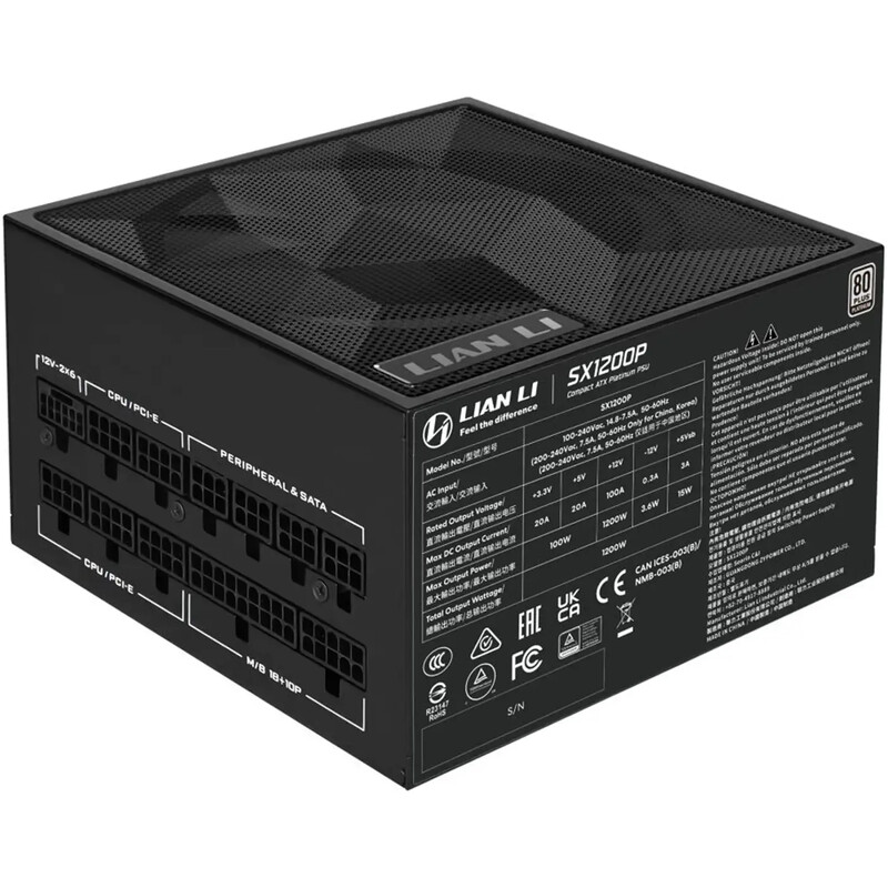 Блок живлення Lian Li SX1200P Black, EU Cord (G9P.SX1200P.B000.EU)