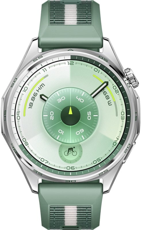 Смарт-часы Huawei Watch GT 6 46mm Steel with Green Woven Strap (55020FTV)