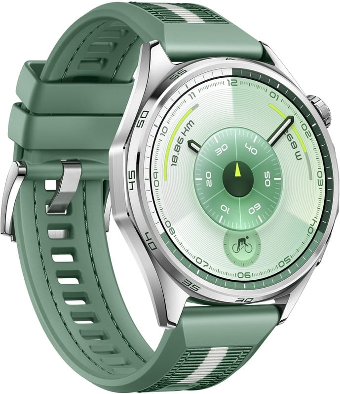 Смарт-часы Huawei Watch GT 6 46mm Steel with Green Woven Strap (55020FTV)