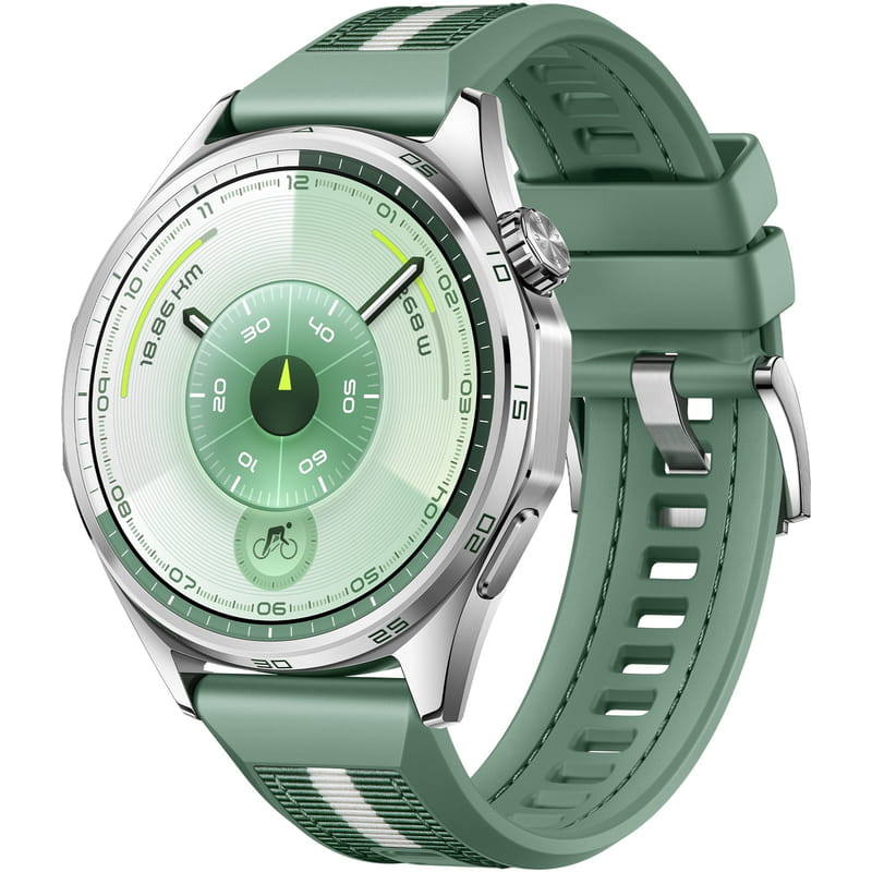 Смарт-часы Huawei Watch GT 6 46mm Steel with Green Woven Strap (55020FTV)