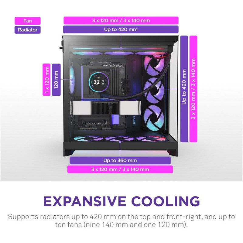 Корпус NZXT H9 Flow RGB+ Black (CM-H92FB-P1)
