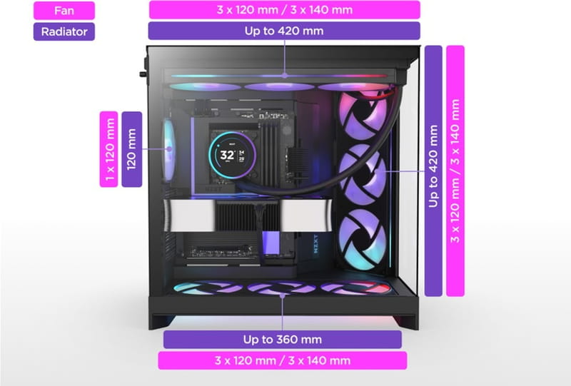 Корпус NZXT H9 Flow RGB+ Black (CM-H92FB-P1)