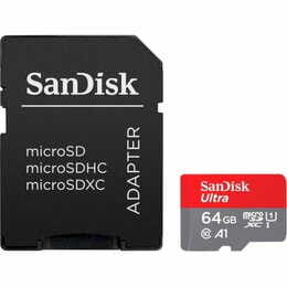Карта пам`ятi MicroSDXC 64GB UHS-I U1 R140 SanDisk Ultra + SD-адаптер (SDSQUAB-064G-GN6IA)