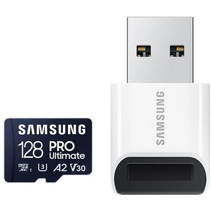 Карта памяти MicroSDXC 128GB UHS-I/U3 Samsung Pro Ultimate R200/W130MB/s + USB-адаптер (MB-MY128SB/WW)