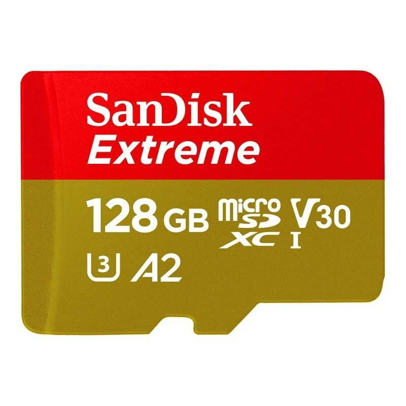 Карта памяти MicroSDXC 128GB UHS-I/U3 Class 10 SanDisk Extreme A2 R190/W90MB/s (SDSQXAA-128G-GN6MN)