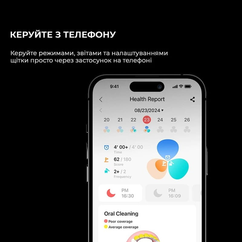 Розумна зубна електрощітка Oclean X Ultra 20 Electric Toothbrush Black (6970810557121)