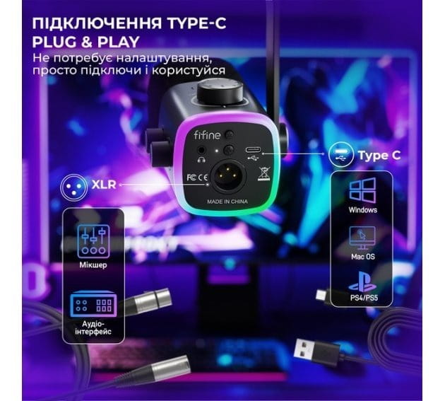 Микрофон Fifine AM9 Black