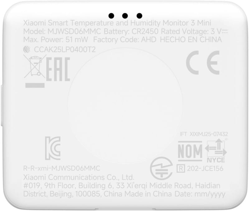 Датчик температуры и влажности Xiaomi 3 Mini (QBH4312GL)