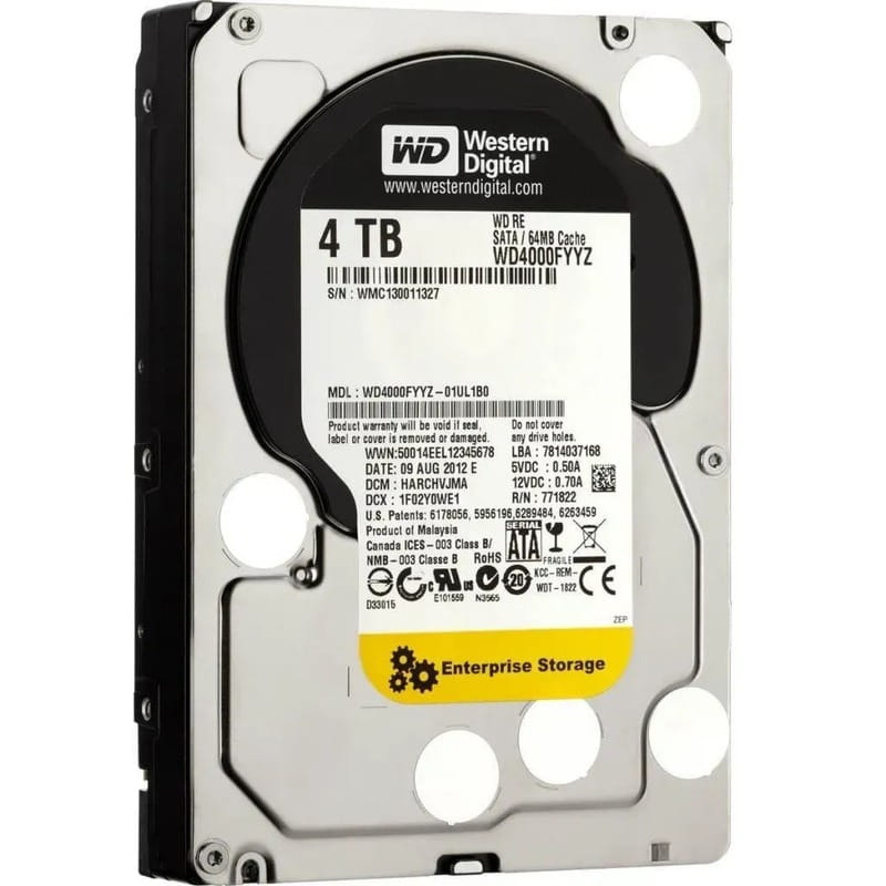 Накопичувач HDD 3.5" SATA 4.0TB WD 7200rpm 64MB (WD4000FYYZ)