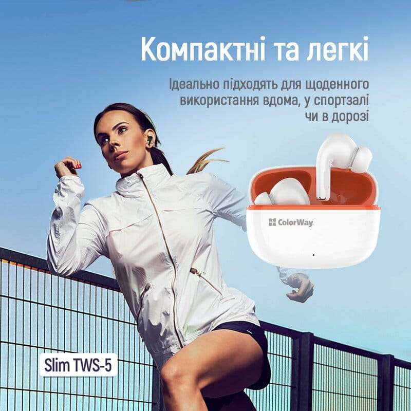 Bluetooth-гарнитура СolorWay Slim TWS-5 Earbuds White (CW-TWS5WT)