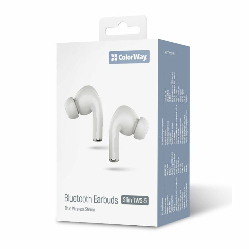 Bluetooth-гарнитура СolorWay Slim TWS-5 Earbuds White (CW-TWS5WT)