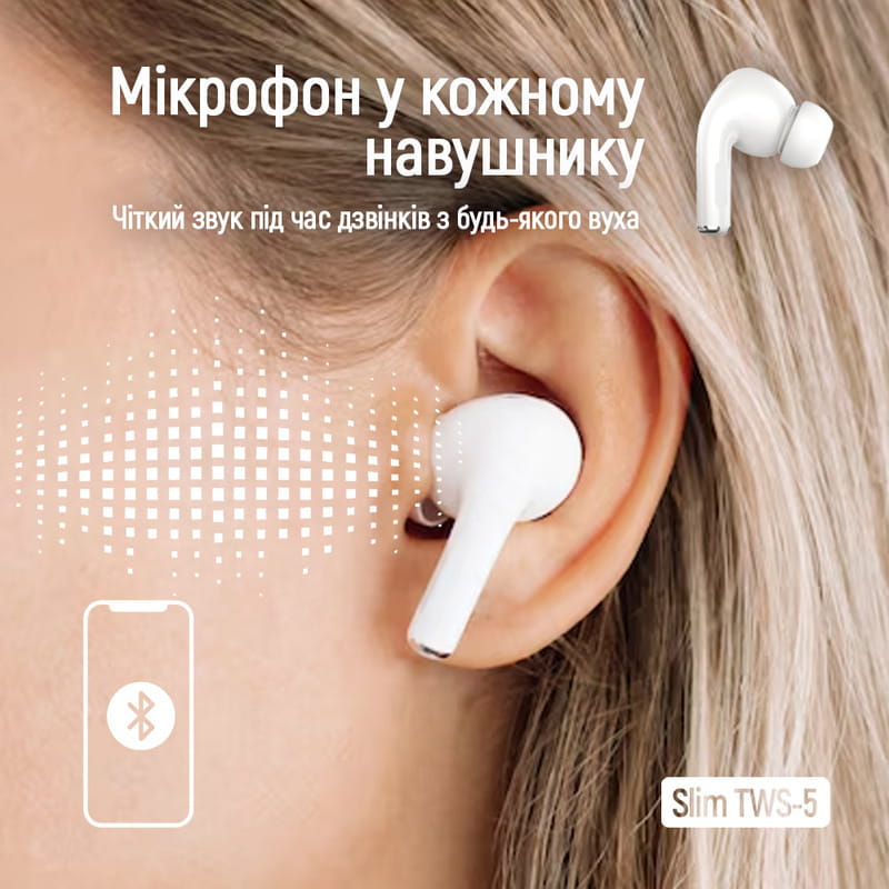 Bluetooth-гарнитура СolorWay Slim TWS-5 Earbuds White (CW-TWS5WT)