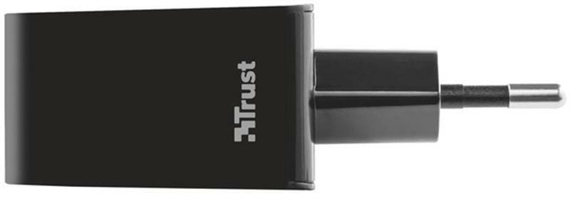 Сетевое зарядное устройство Trust Urban Fast Dual USB-C&USB (17W, 2USB 3.0A) Black (21589)
