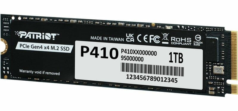 Накопитель SSD 1TB Patriot P410 M.2 2280 PCIe NVMe 4.0 x4 TLC (P410P1TBM28H)