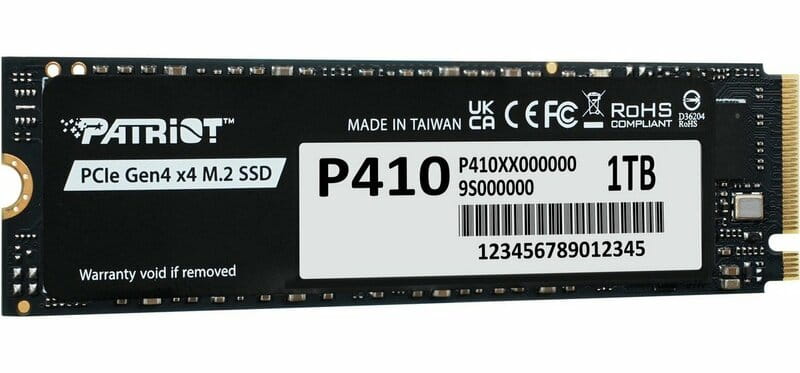 Накопитель SSD 1TB Patriot P410 M.2 2280 PCIe NVMe 4.0 x4 TLC (P410P1TBM28H)