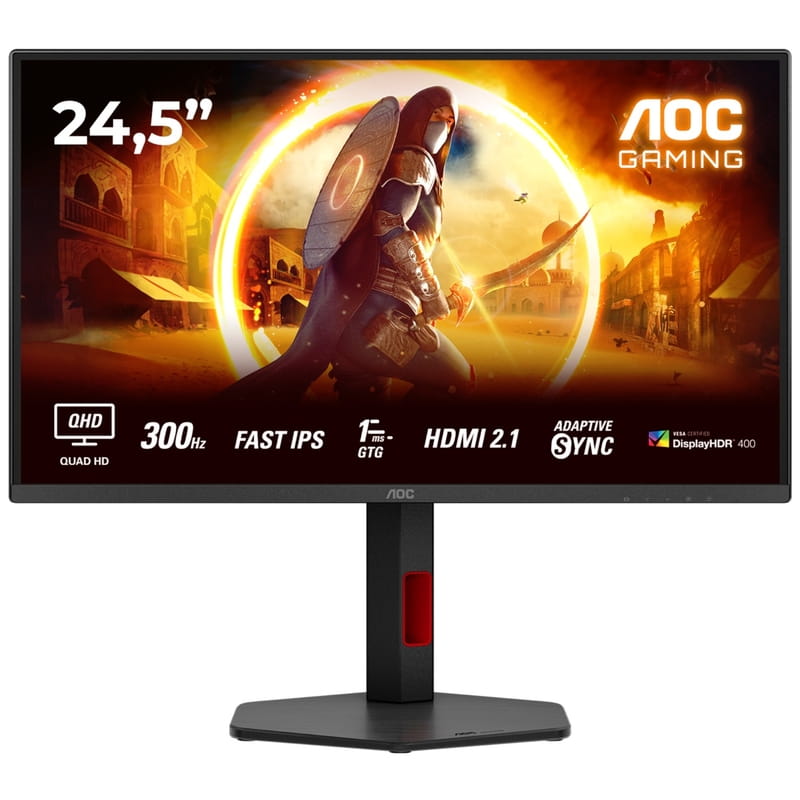 Монитор AOC 24.5" Q25G4SR IPS Black/Red Pivot 300Hz