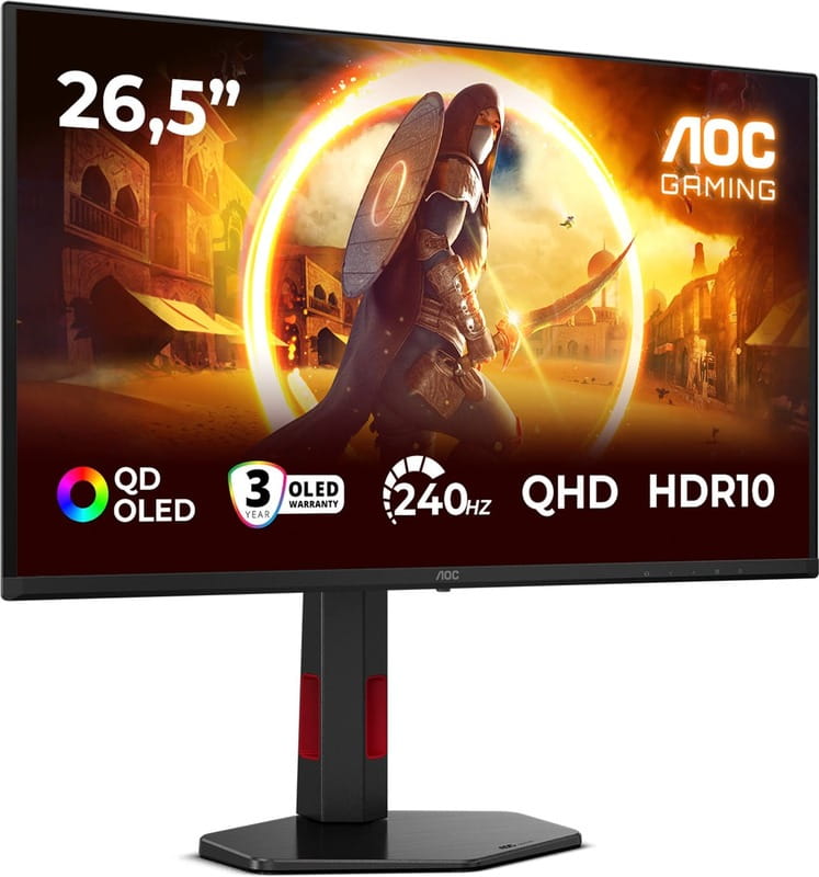 Монітор AOC 26.5" Q27G4ZDR QD-OLED Black/Red 240Hz