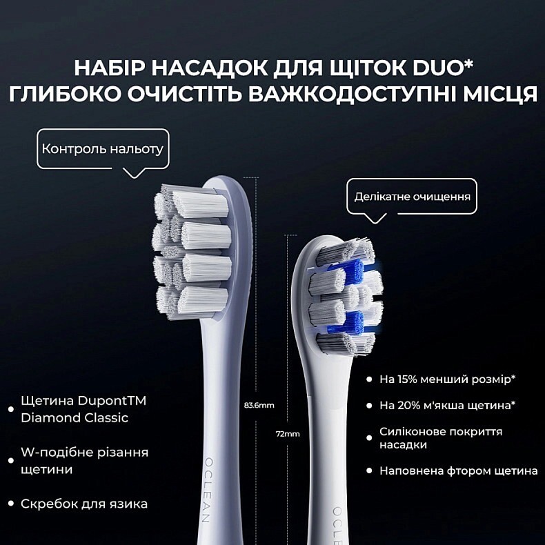 Розумна зубна електрощітка Oclean X Plus Pro Digital Silver (6970810556179)