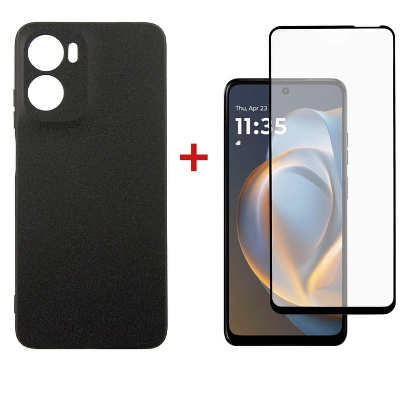 Чохол-накладка Dengos Carbon для Motorola Moto G05 Black (DG-KM-178) + захисне скло