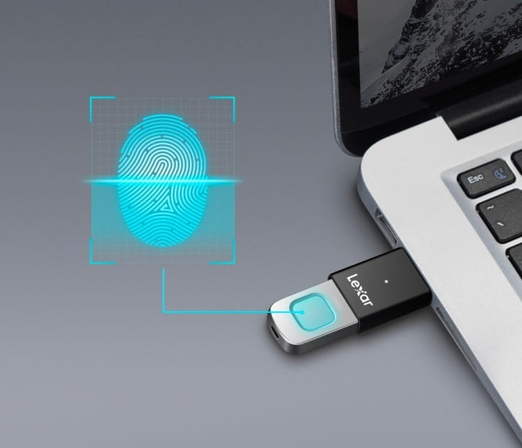 Флеш-накопичувач USB3.0 256GB Lexar Jump Drive Fingerprint F35 Pro Black (LJDF35P256G-RNBNG)