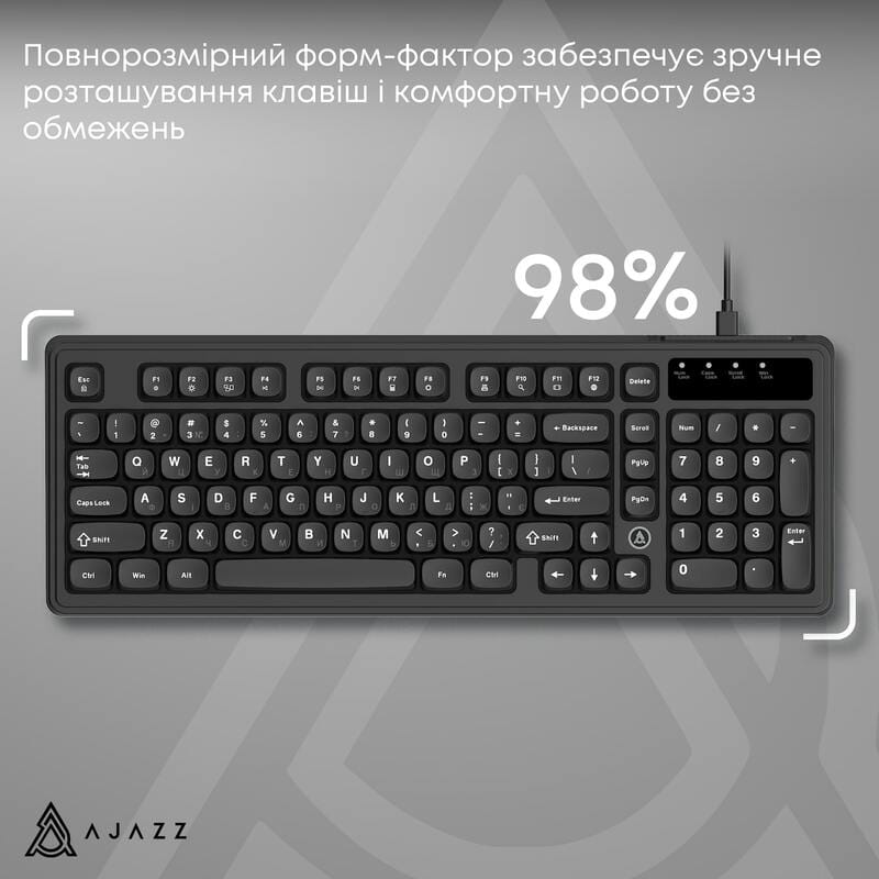 Клавіатура Ajazz AF98 Black USB-C Black (AF98-B)