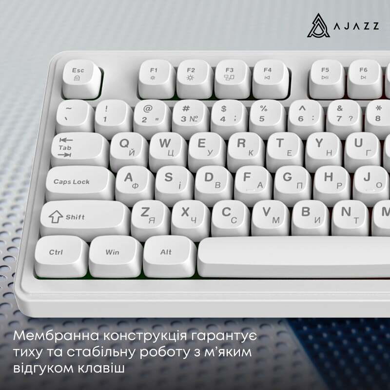 Клавіатура Ajazz AF98 Black USB-C White (AF98-W)