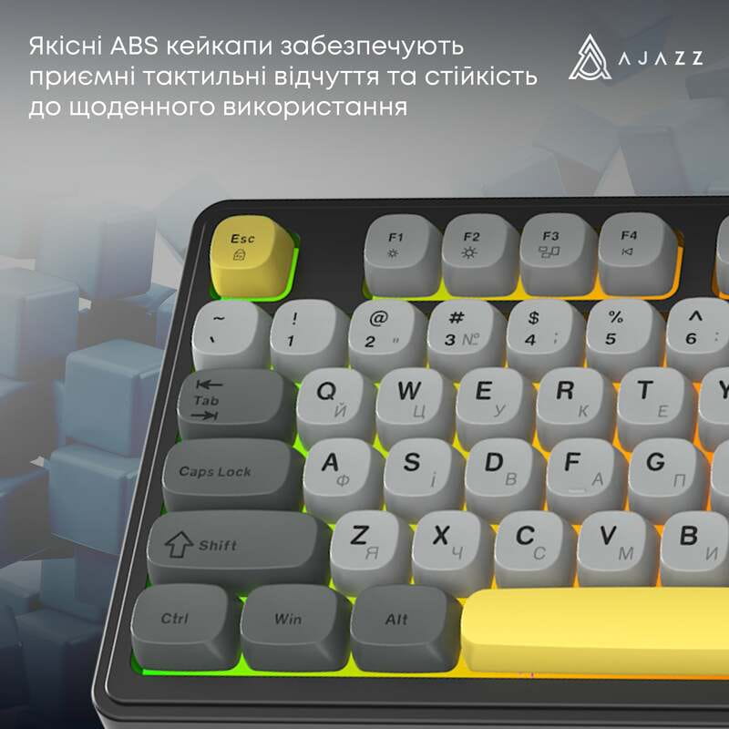 Клавіатура Ajazz AF98 Black USB-C Black Gray Yellow (AF98-BGY)