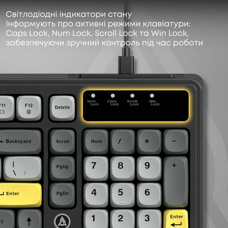 Клавіатура Ajazz AF98 Black USB-C Black Gray Yellow (AF98-BGY)
