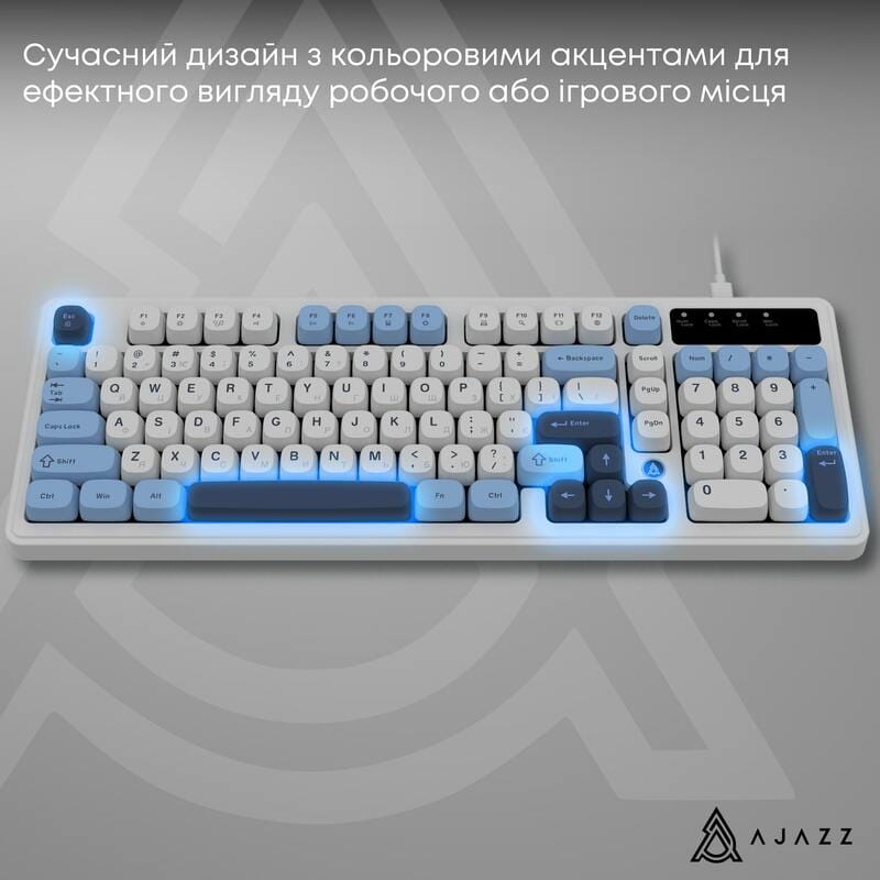 Клавіатура Ajazz AF98 Black USB-C Glacier Blue (AF98-GB)
