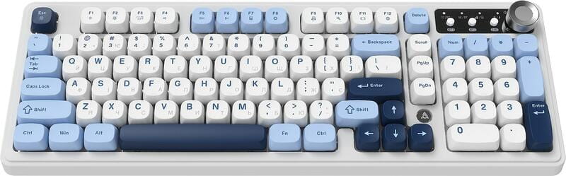 Клавіатура бездротова Ajazz AF98 Plus Glacier Blue (AF98-PLUS-GB)