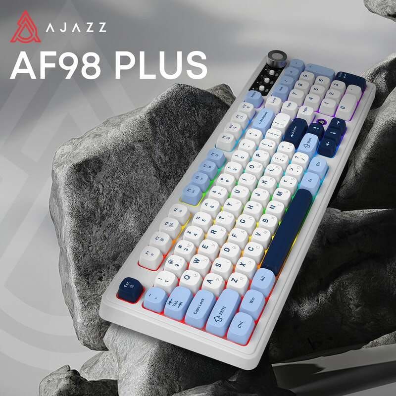 Клавіатура бездротова Ajazz AF98 Plus Glacier Blue (AF98-PLUS-GB)