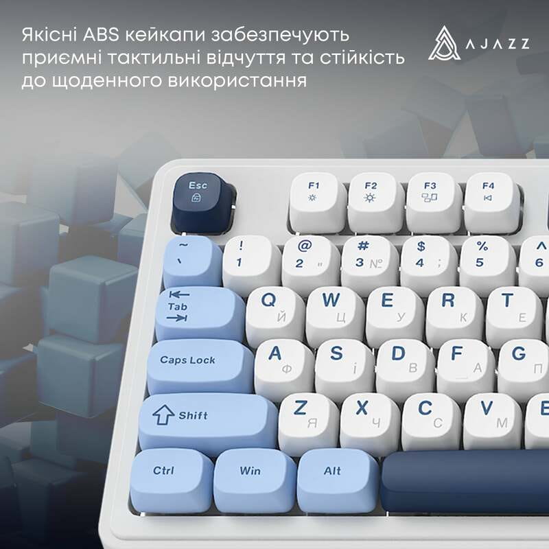 Клавіатура бездротова Ajazz AF98 Plus Glacier Blue (AF98-PLUS-GB)