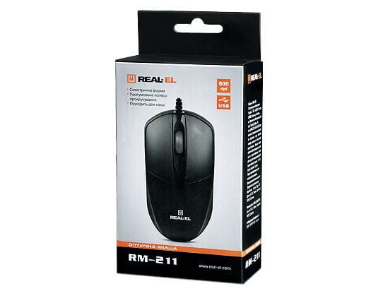 Мишка REAL-EL RM-211 Black USB
