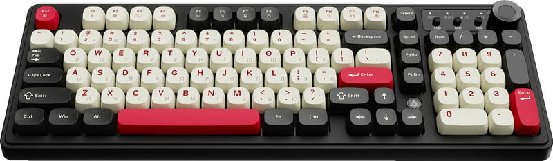 Клавіатура бездротова Ajazz AF98 Plus Black Shark Red (AF98-PLUS-BSR)