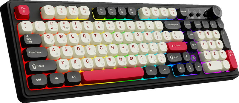 Клавіатура бездротова Ajazz AF98 Plus Black Shark Red (AF98-PLUS-BSR)