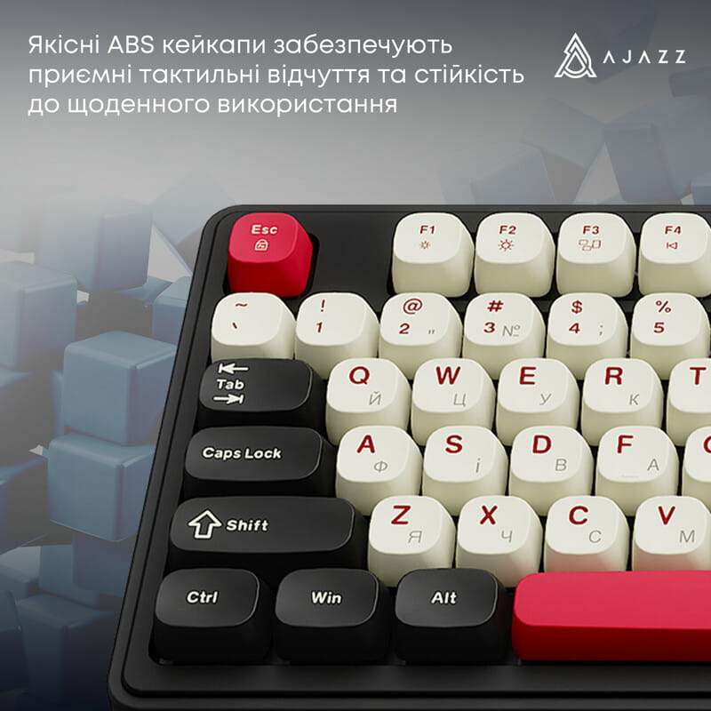Клавіатура бездротова Ajazz AF98 Plus Black Shark Red (AF98-PLUS-BSR)