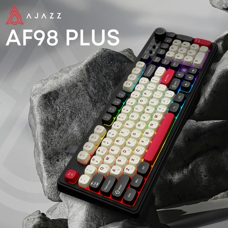 Клавіатура бездротова Ajazz AF98 Plus Black Shark Red (AF98-PLUS-BSR)