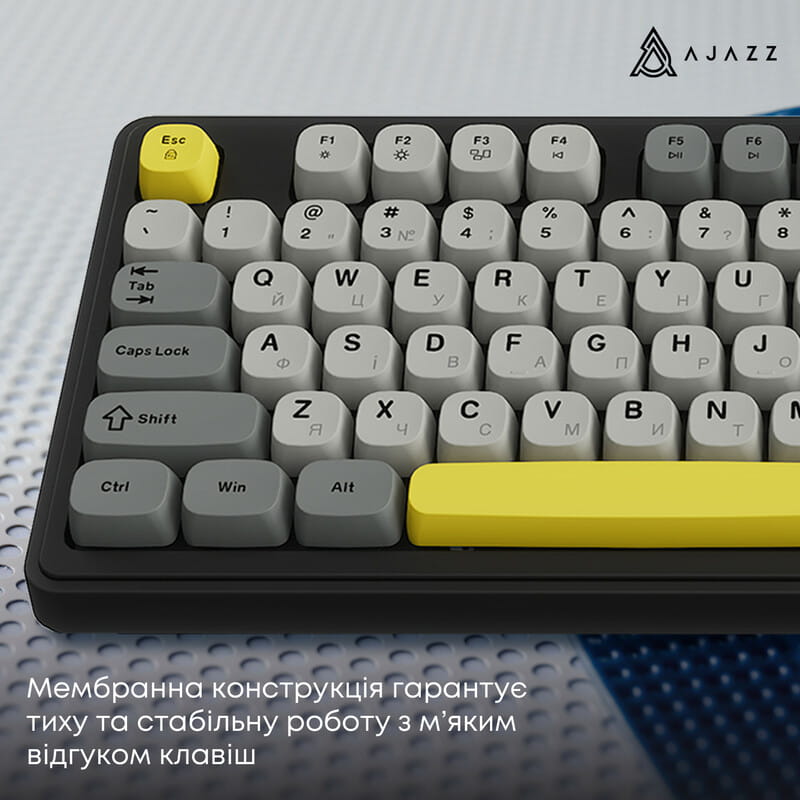 Клавіатура бездротова Ajazz AF98 Plus Black Gray Yellow (AF98-PLUS-BGY)
