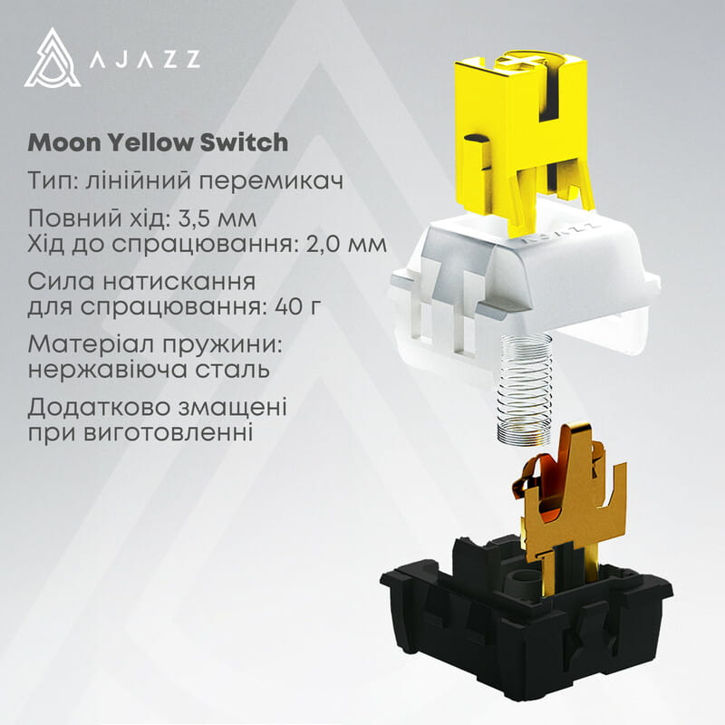 Клавіатура Ajazz AK650 Moon Yellow Switch Black USB-C (AK650-MY-GWY)